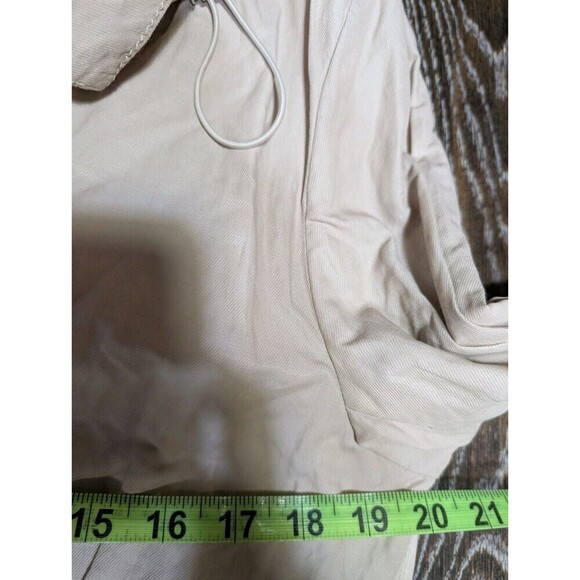 Tahari Windbreaker Hooded Light Jacket Beige Orange Medium - Picture 11 of 12